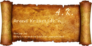 Arend Krisztián névjegykártya